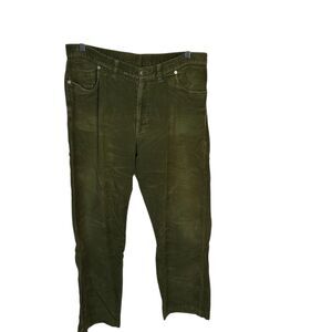 Patagonia Men's Green Corduroy Pants Size 34 Straight Leg See Note Re Flaw 34x31